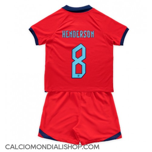 Maglie da calcio Inghilterra Jordan Henderson #8 Seconda Maglia Bambino Mondiali 2022 Manica Corta (+ Pantaloni corti)